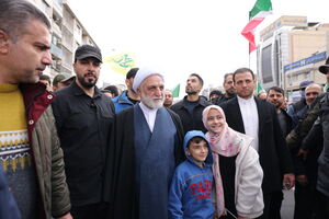 عکس/ حضور رئیس عدلیه در راهپیمایی یوم الله ۲۲ بهمن