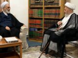 آیت‌الله اعرافی با آیت‌الله سبحانی دیدار کرد