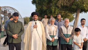 اهتزاز پرچم سبز علوی در گناوه