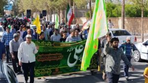 کاروان حماسی «غدیریون» بهاباد به راه افتاد