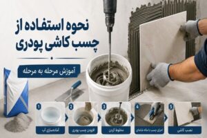 نحوه استفاده از چسب کاشی پودری، آموزش مرحله به مرحله