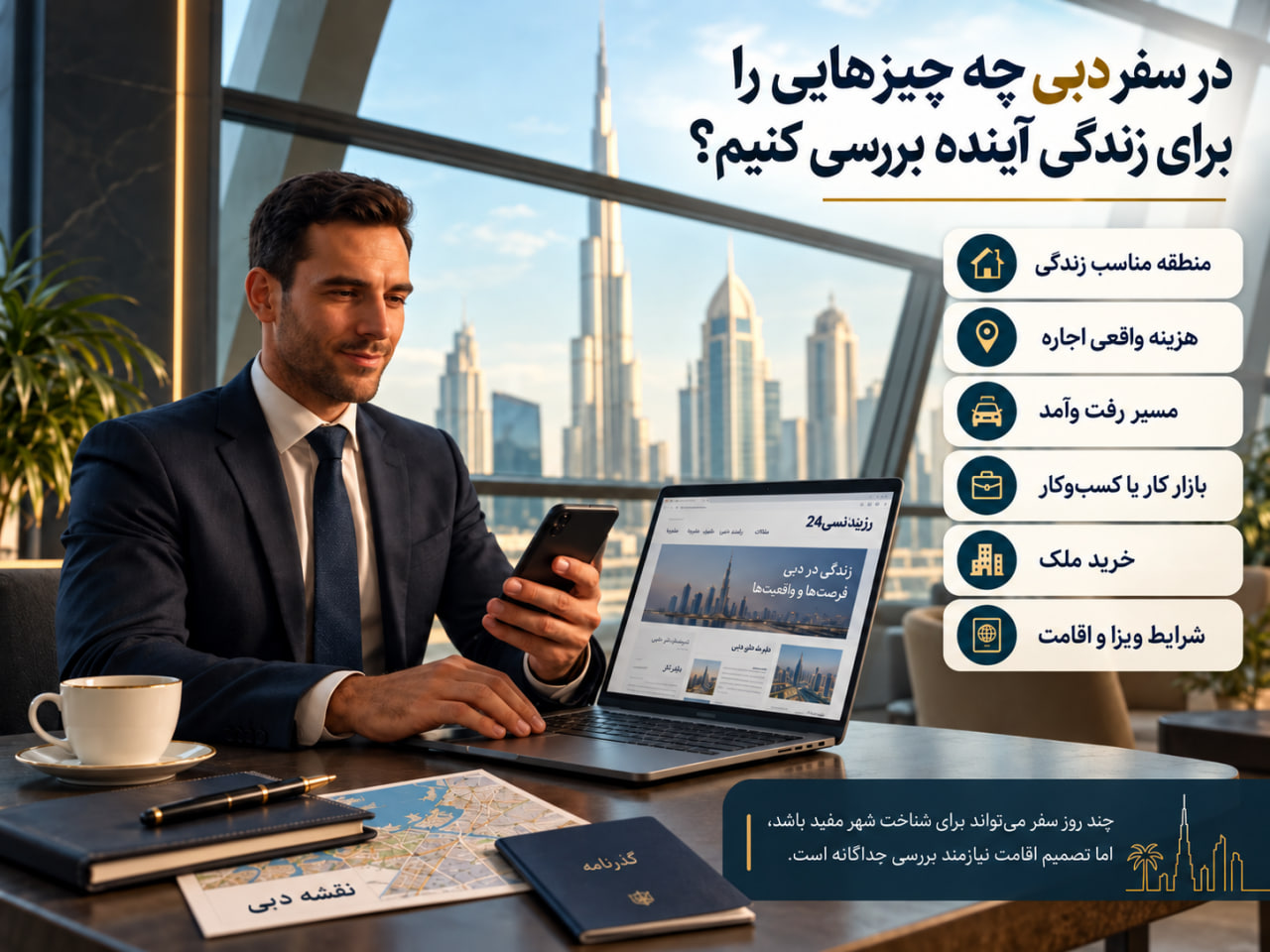 چک‌لیست سفر به دبی برای کسی که احتمال مهاجرت دارد