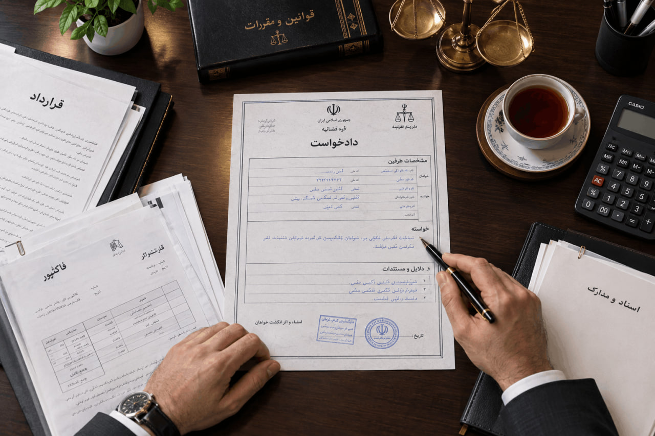 ساختار دادخواست حقوقی و تنظیم ستون خواسته و دلایل و منضمات